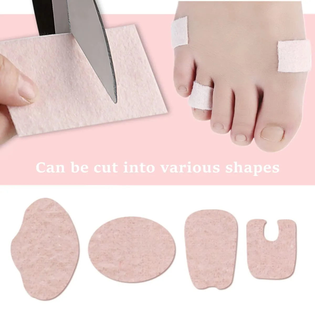 10 Sheets Moleskin Tape Flannel Adhesive Pads Moleskin for Foot, Blister Prevention Patches Foot Care Sticker to Reduce Friction Pain