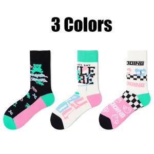 3 Pairs Men's Crew Socks – Breathable, Odor-Resistant & Non-Slip