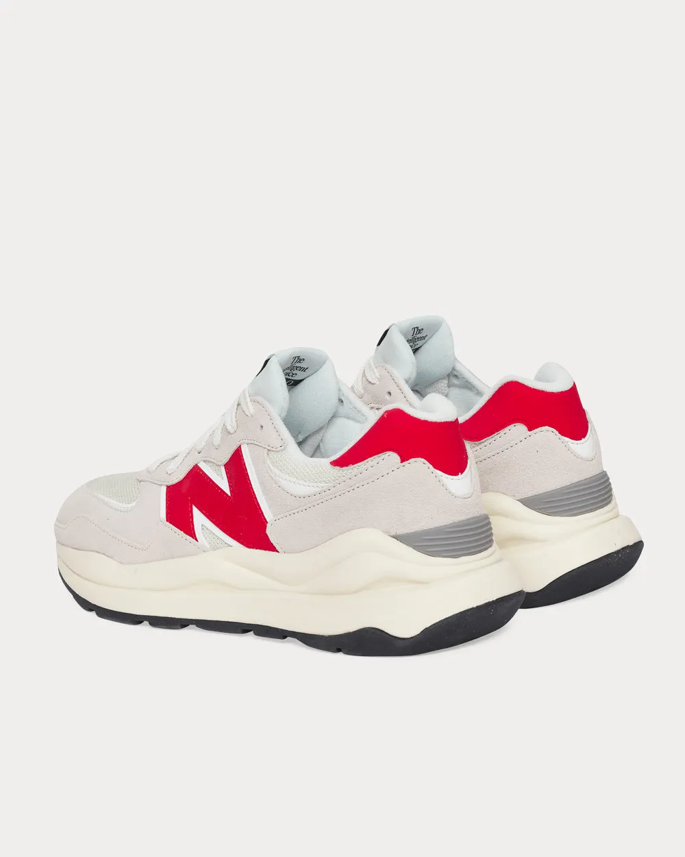 57/40 Off White / Red Low Top Sneakers
