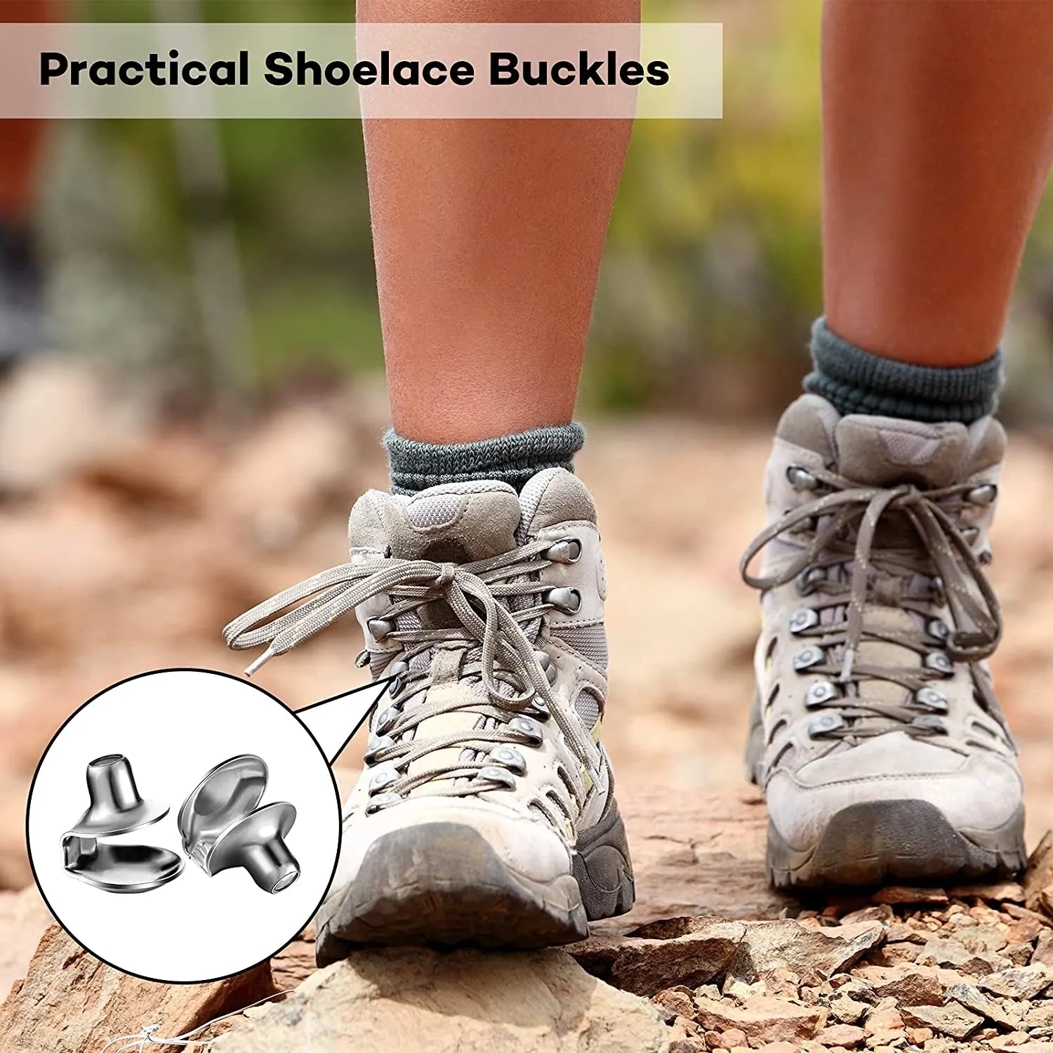 80 Sets Boots Hook Lace Buckles Speed Eyelets Hooks for Boots Shoelace Hooks for Camp Hike Climb (Silver, Black, Gold, Bronze)