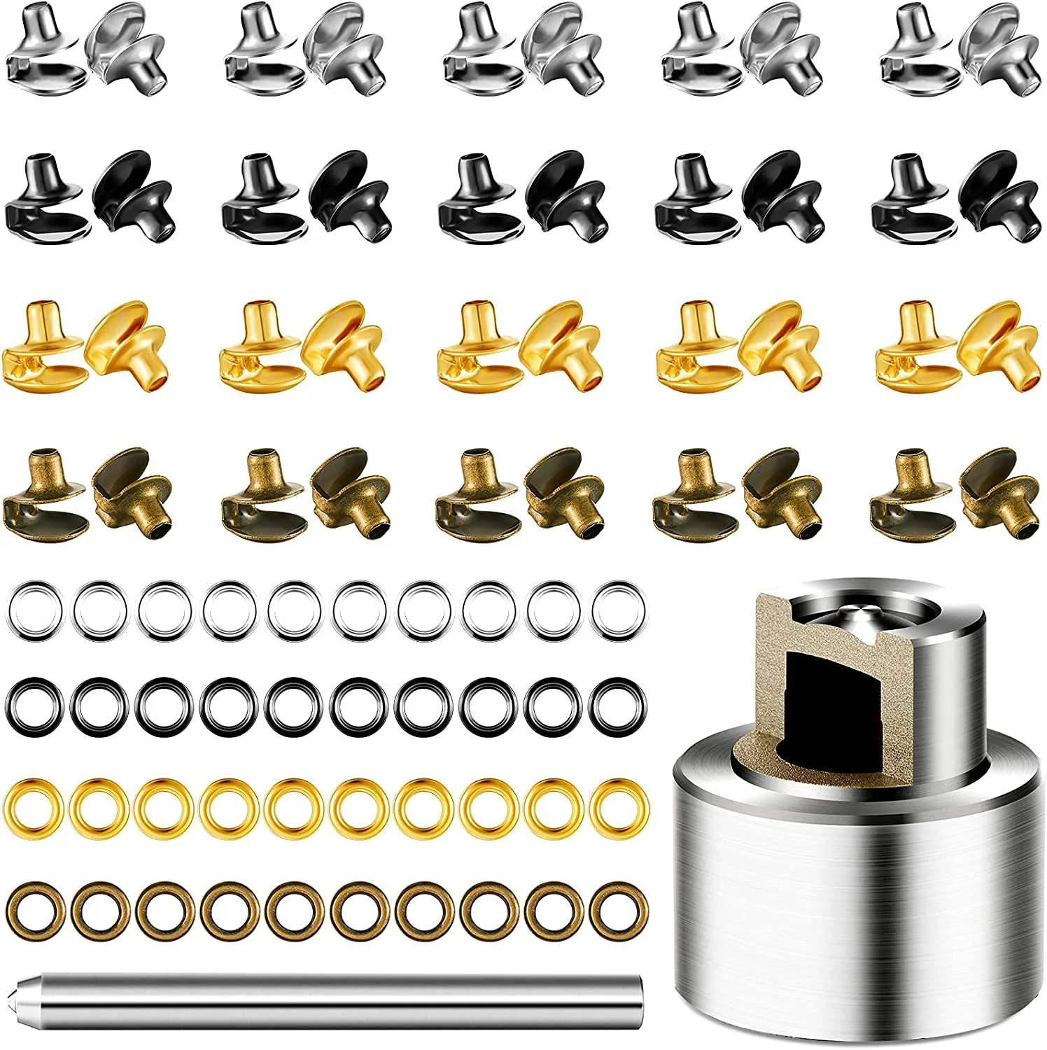 80 Sets Boots Hook Lace Buckles Speed Eyelets Hooks for Boots Shoelace Hooks for Camp Hike Climb (Silver, Black, Gold, Bronze)