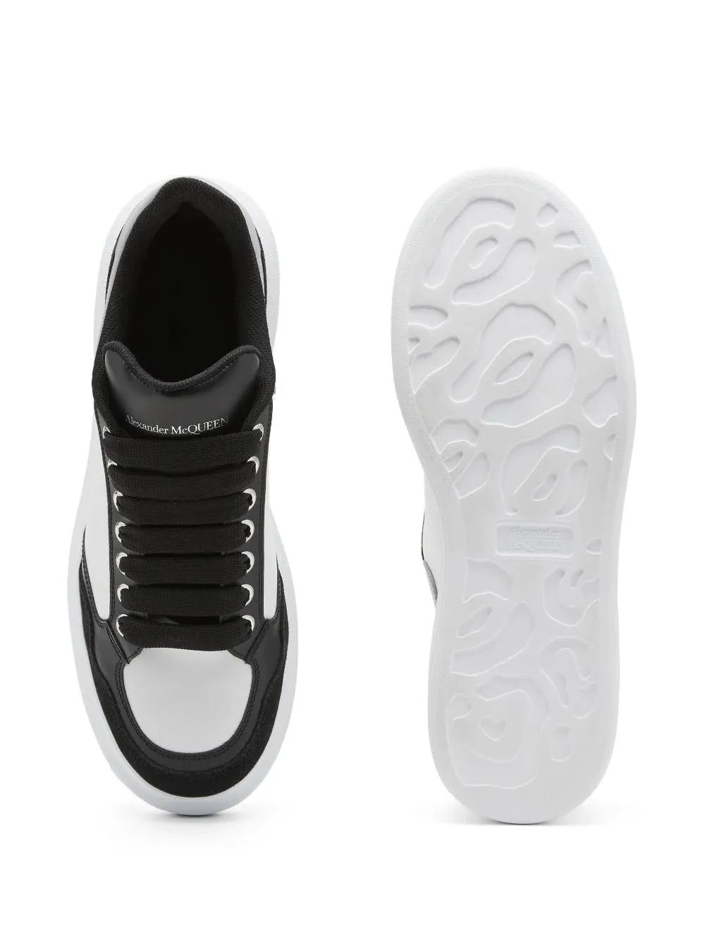 ALEXANDER MCQUEEN Two Tone Oversized Low Top Sneakers Black White Grey