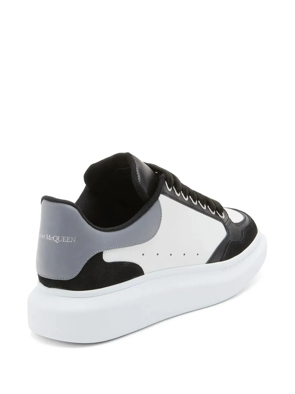 ALEXANDER MCQUEEN Two Tone Oversized Low Top Sneakers Black White Grey