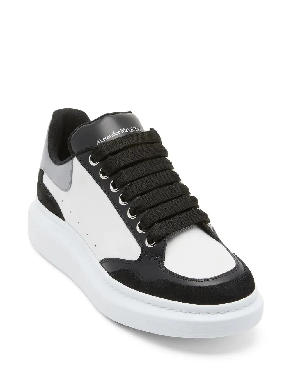 ALEXANDER MCQUEEN Two Tone Oversized Low Top Sneakers Black White Grey