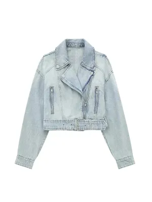 Alr™ Women's Biker Denim Jacket – Chic Loose Streetwear