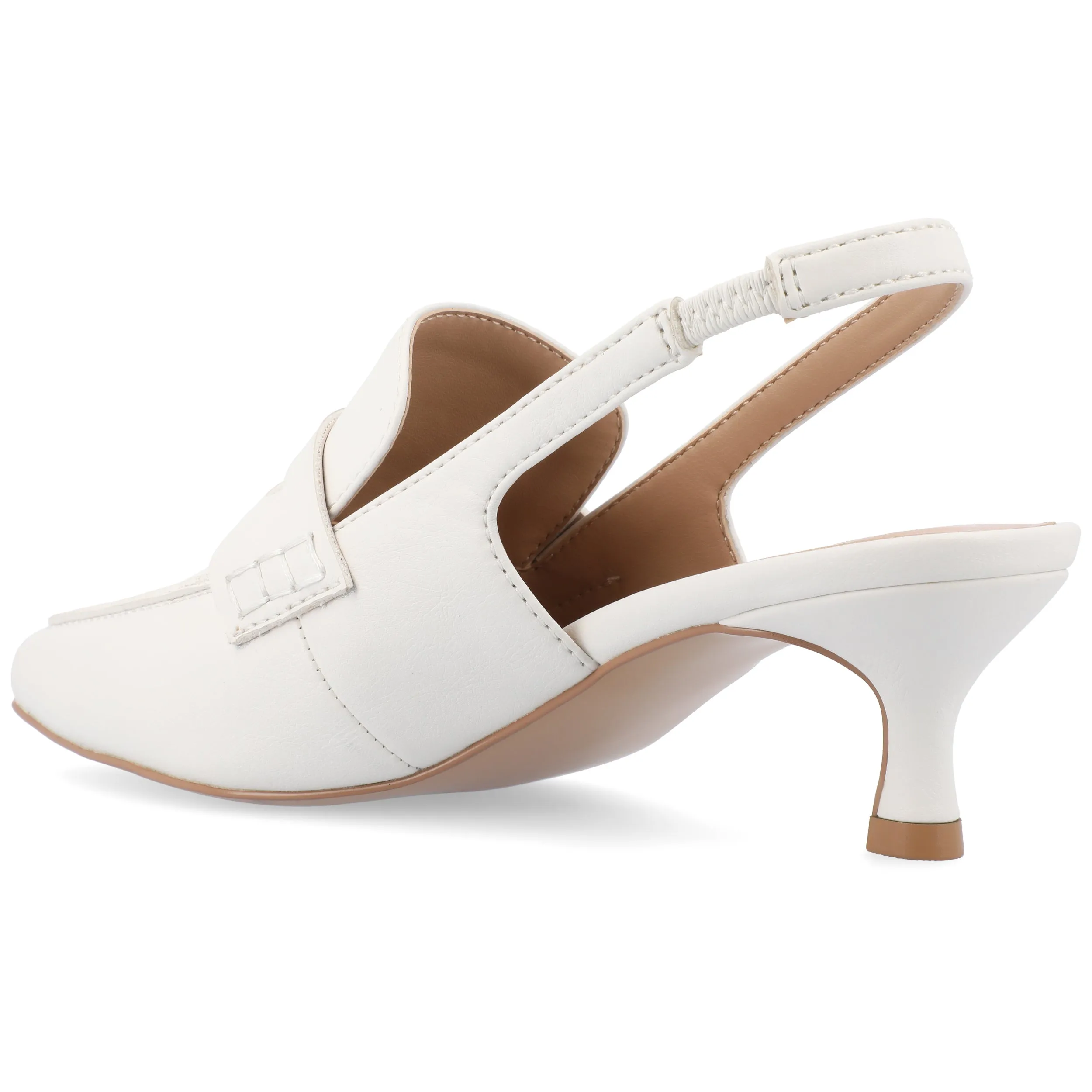 AMORY KITTEN HEEL LOAFERS IN FAUX LEATHER
