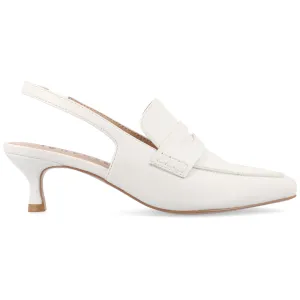 AMORY KITTEN HEEL LOAFERS IN FAUX LEATHER