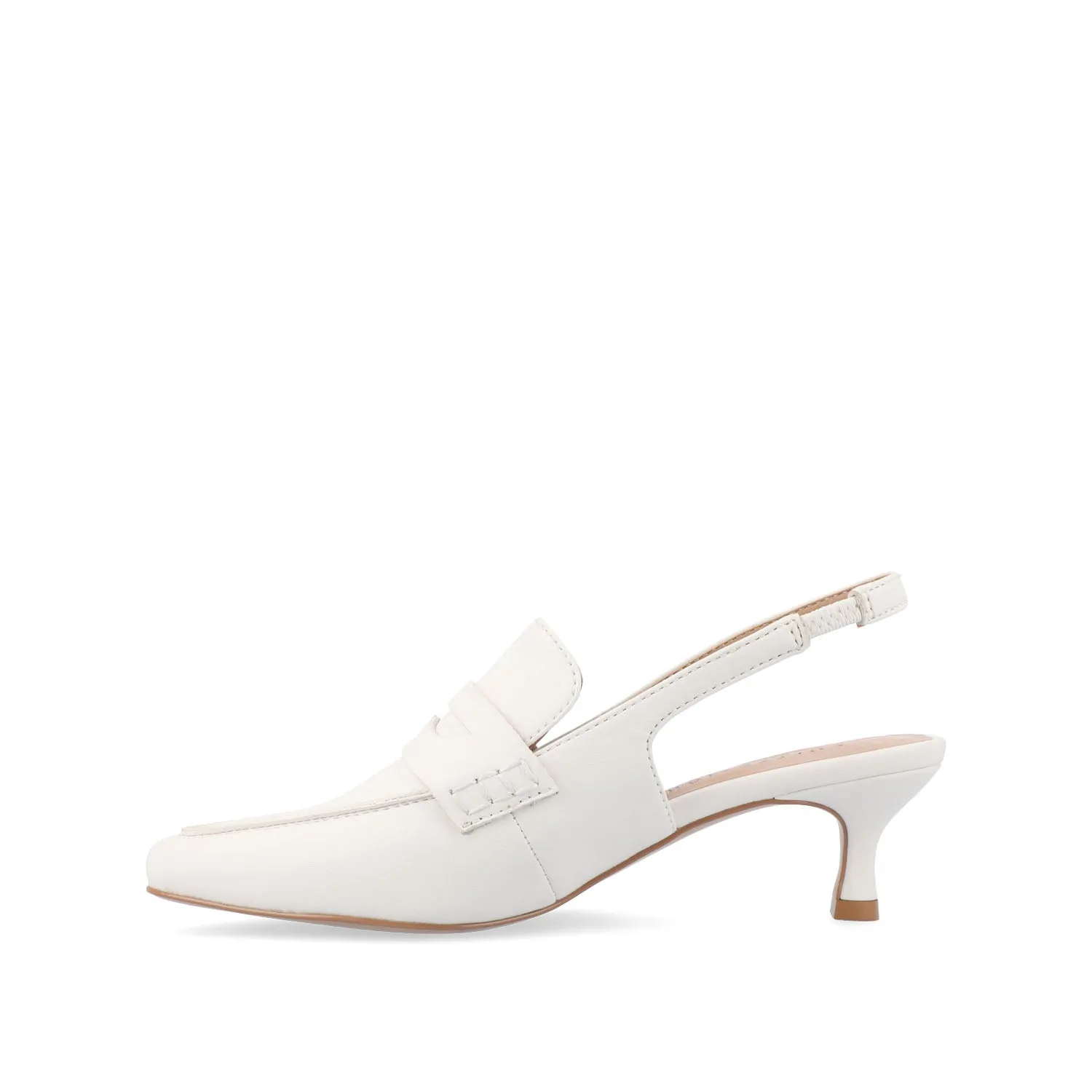 AMORY KITTEN HEEL LOAFERS IN FAUX LEATHER