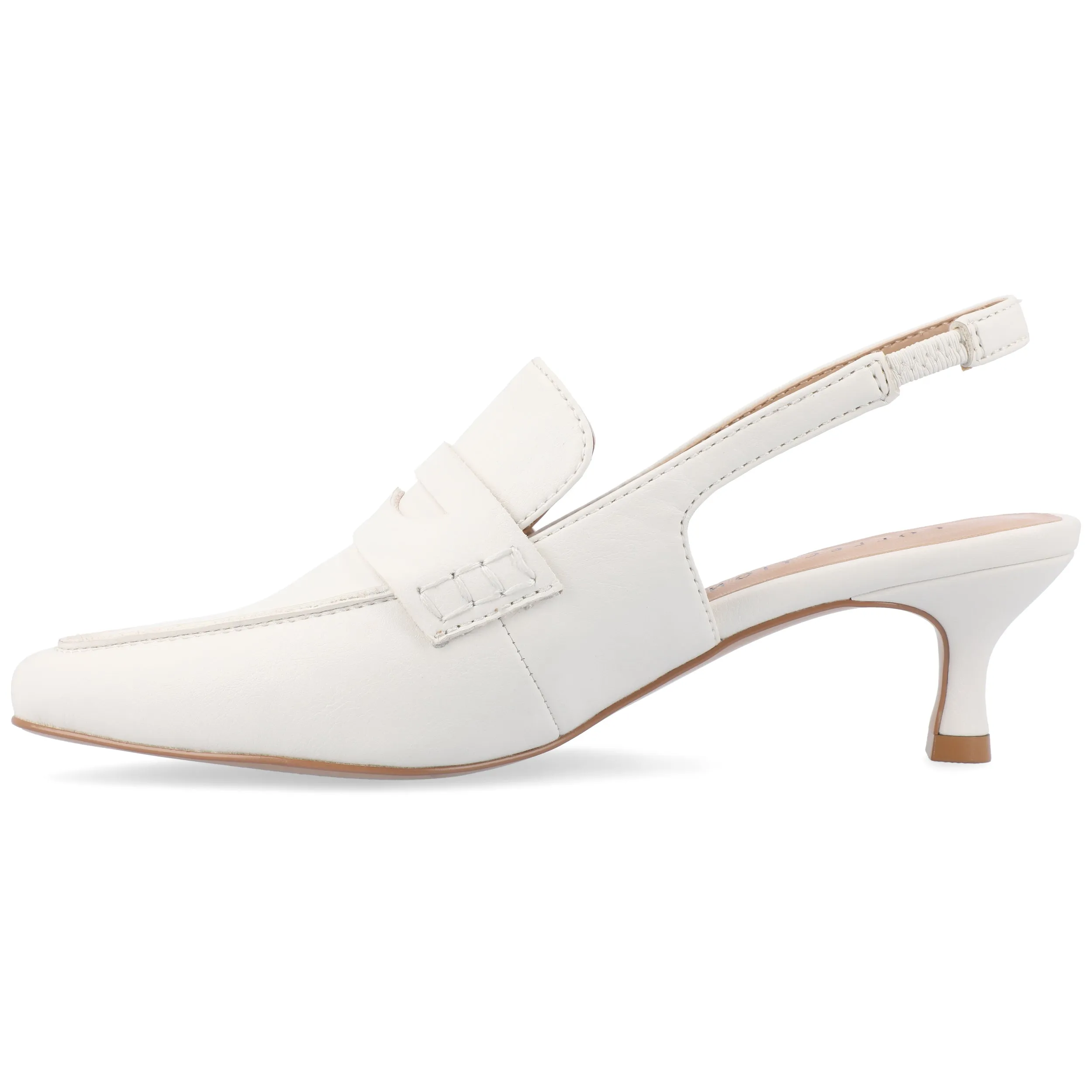 AMORY KITTEN HEEL LOAFERS IN FAUX LEATHER