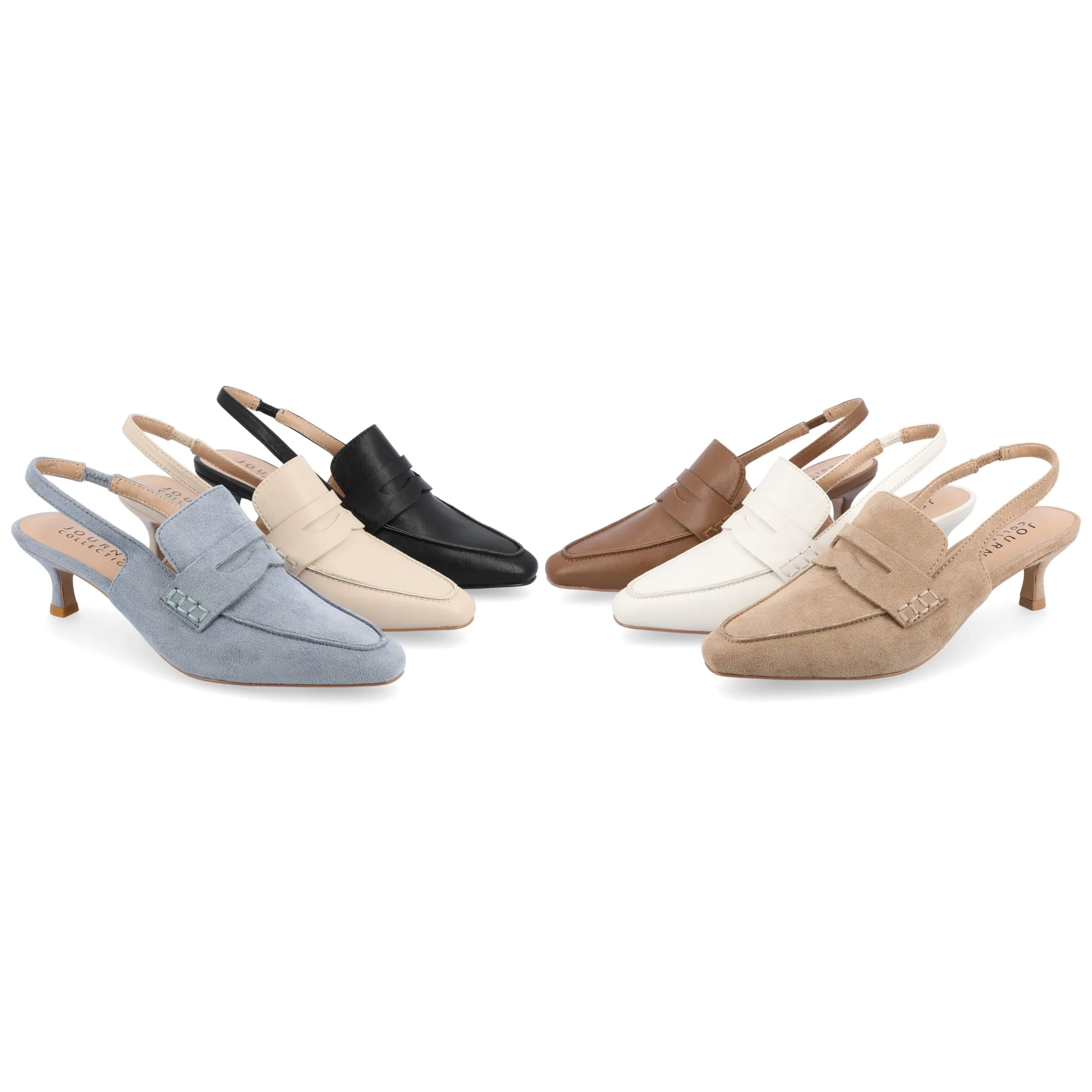 AMORY KITTEN HEEL LOAFERS IN FAUX LEATHER