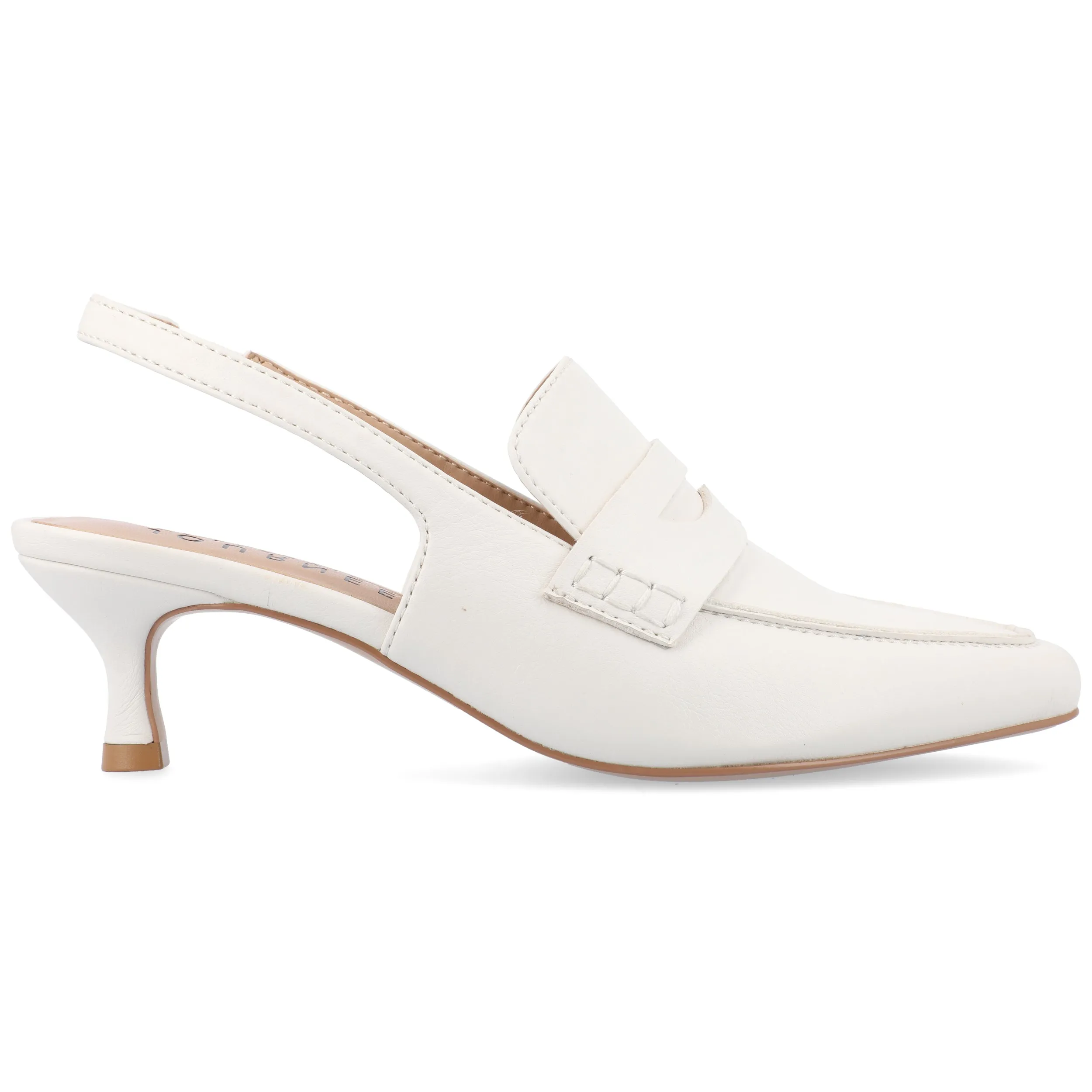 AMORY KITTEN HEEL LOAFERS IN FAUX LEATHER