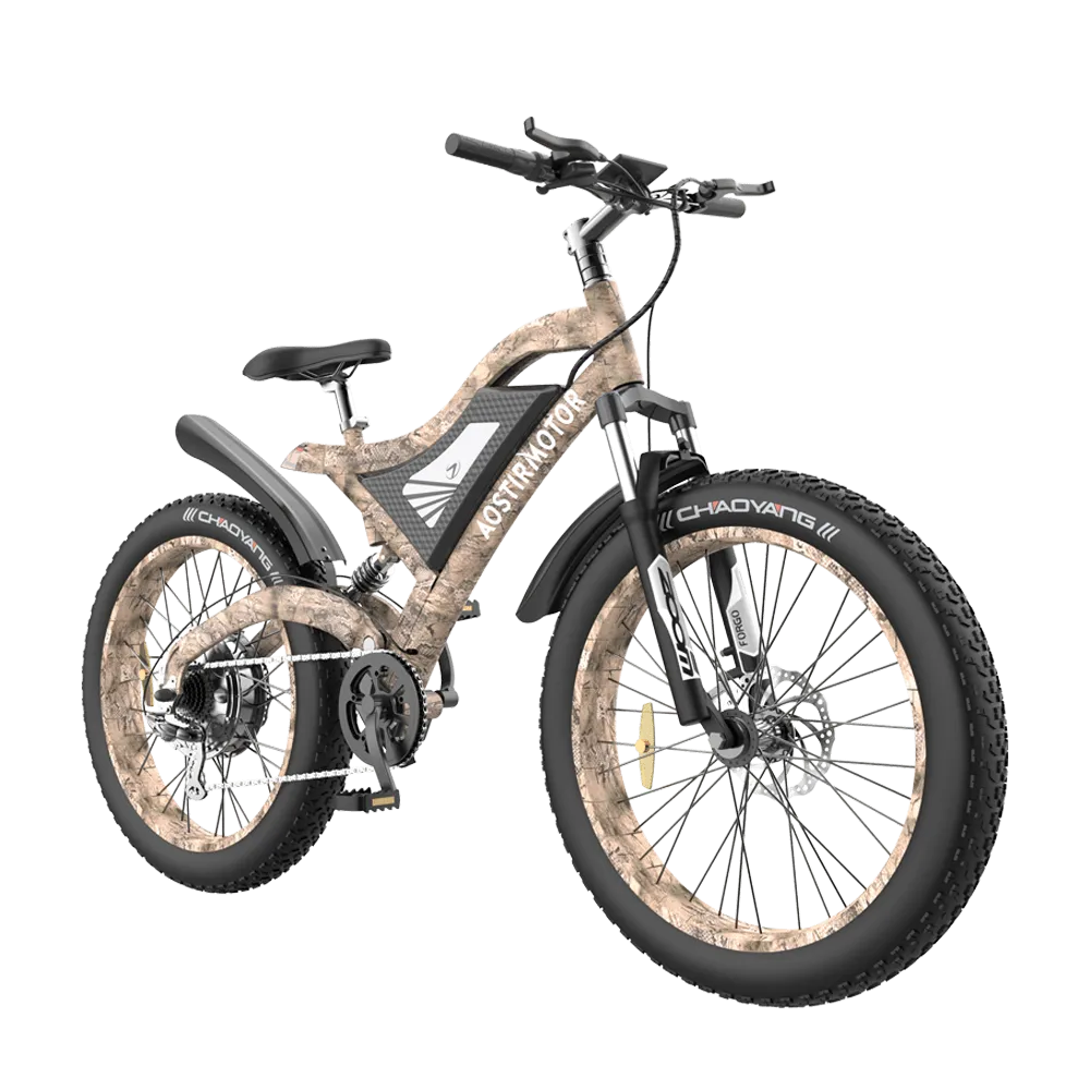 AOSTIRMOTOR SnakeSkin Grain Mountain EBike S18 -1500W | 48V 15Ah Battery
