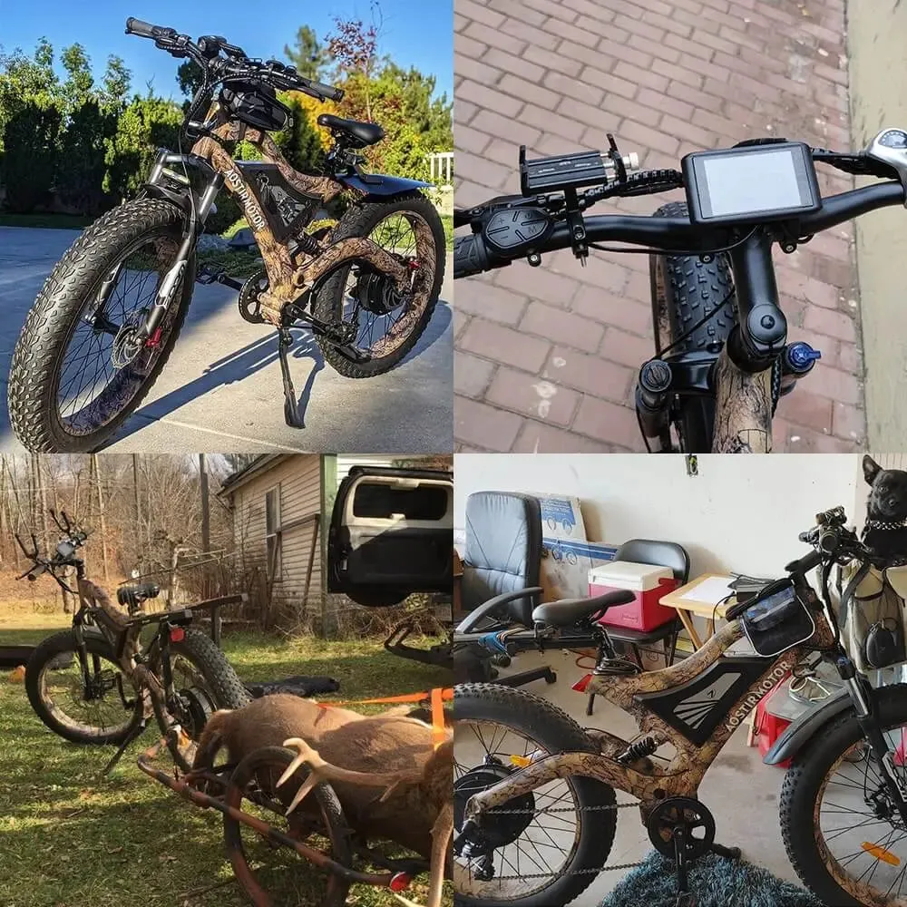 AOSTIRMOTOR SnakeSkin Grain Mountain EBike S18 -1500W | 48V 15Ah Battery