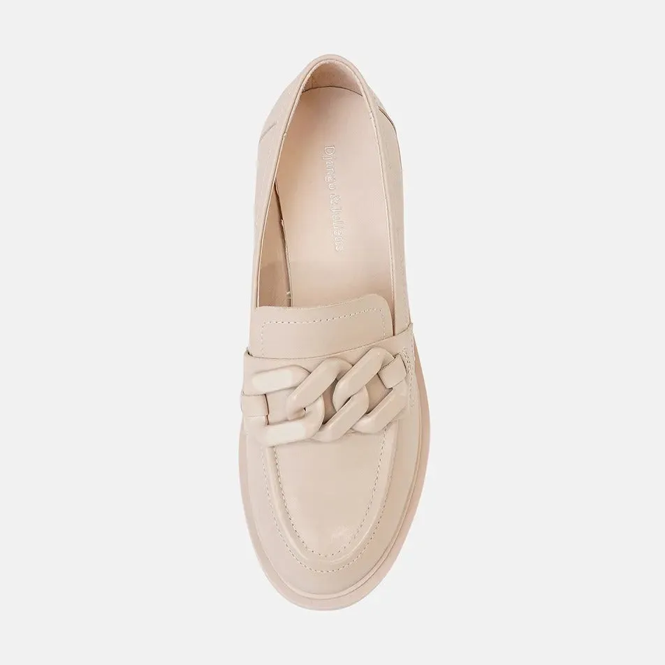 Arrigo Nude Leather Loafers