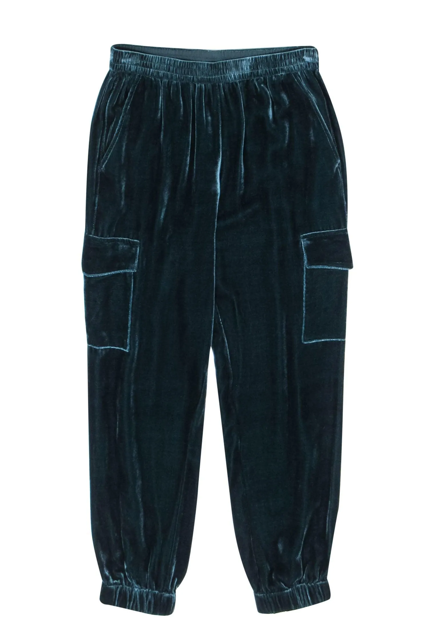 BCBG Max Azria - Dark Teal Velvet Cargo-Style Jogger Pants Sz XS