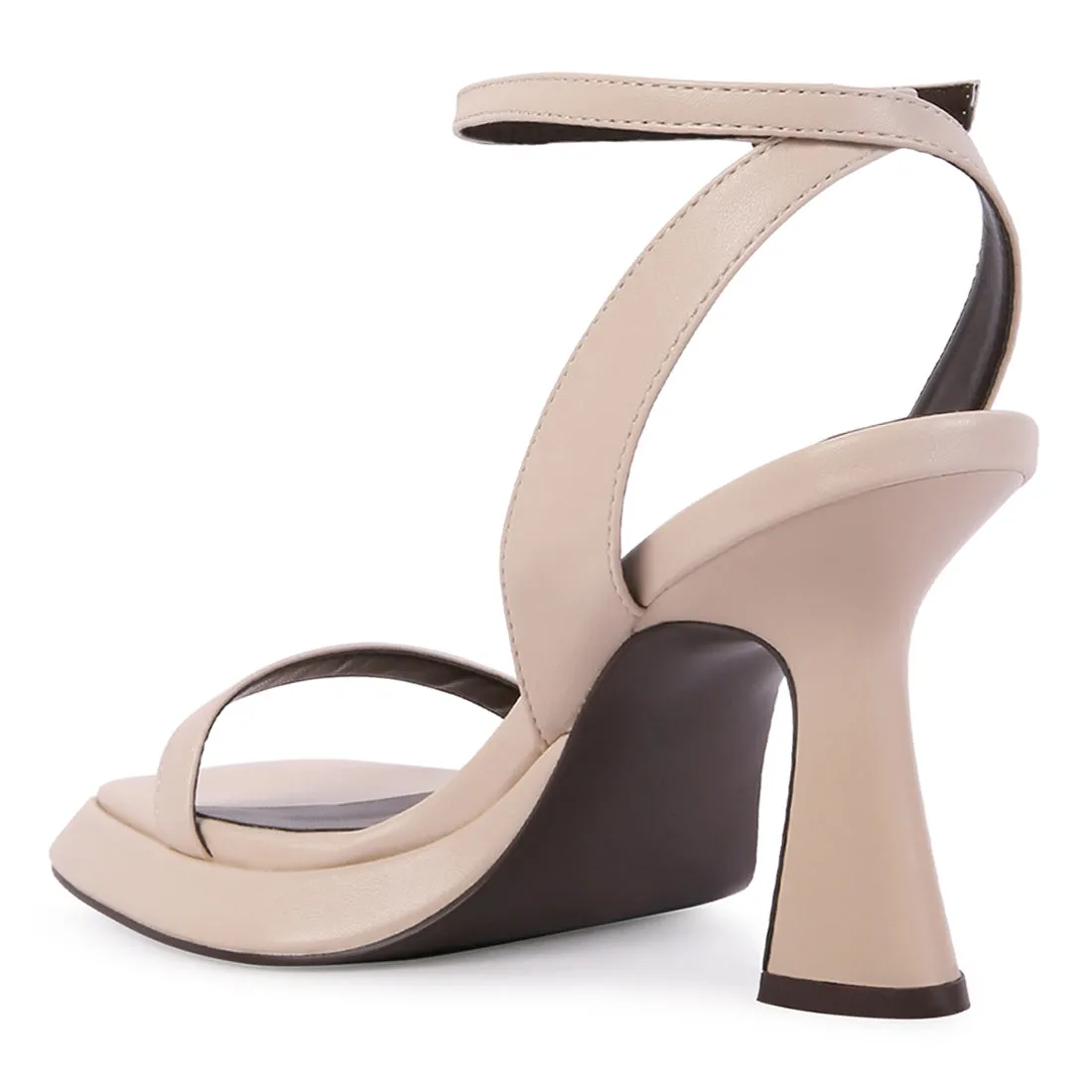 Beige Ankle Strap Sandals