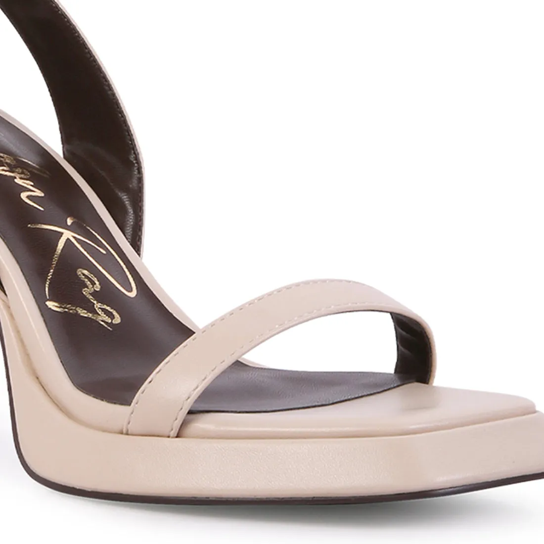 Beige Ankle Strap Sandals