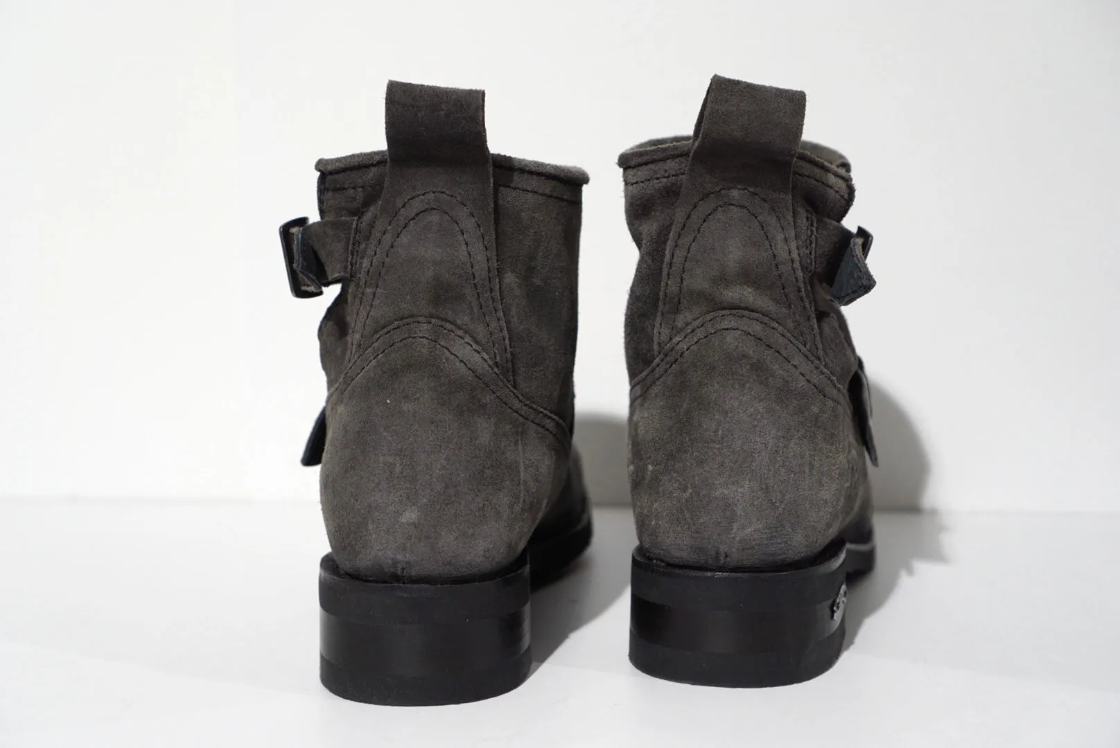 Biker boots short double skull - antra