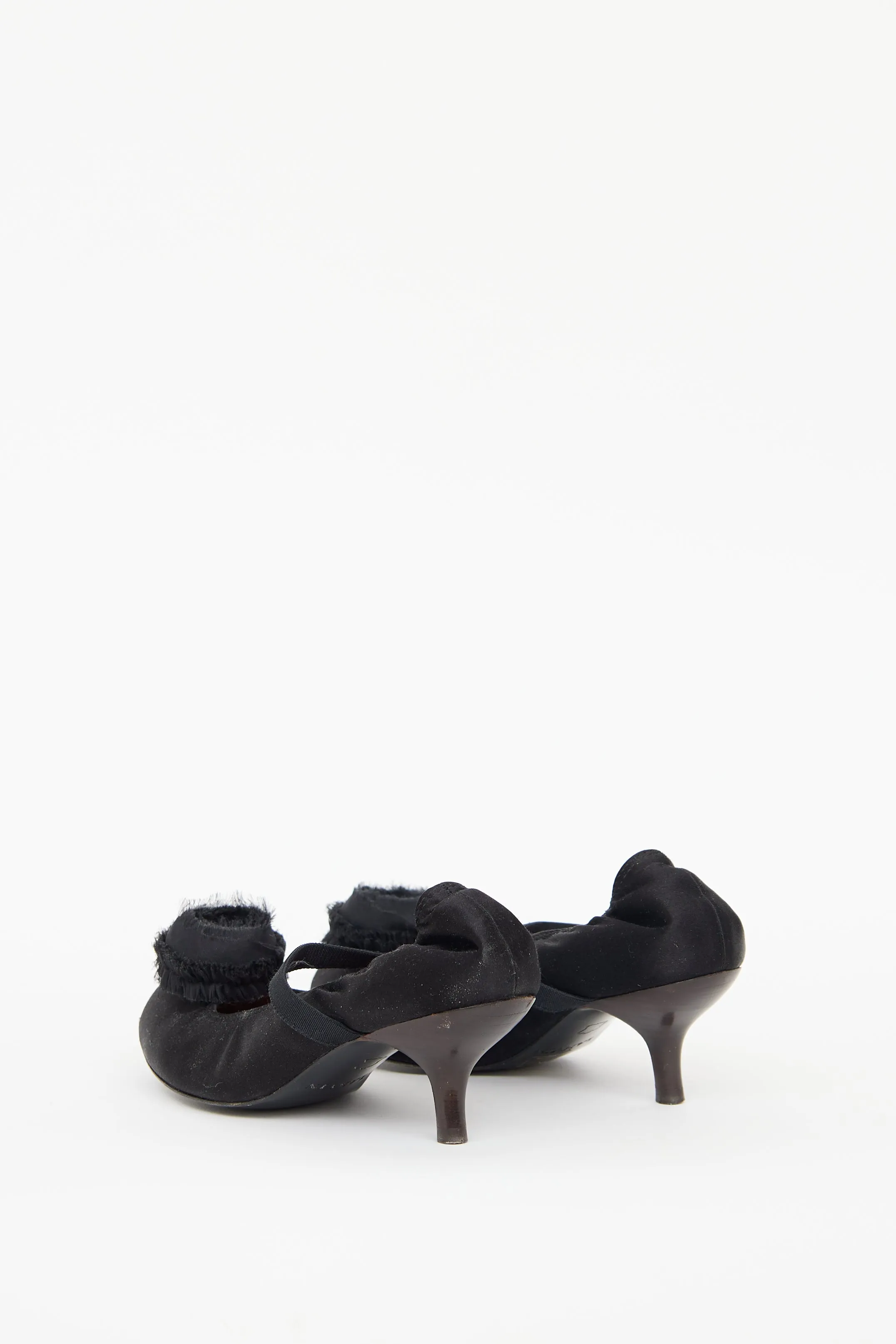 Black Flower Ballerina Heel