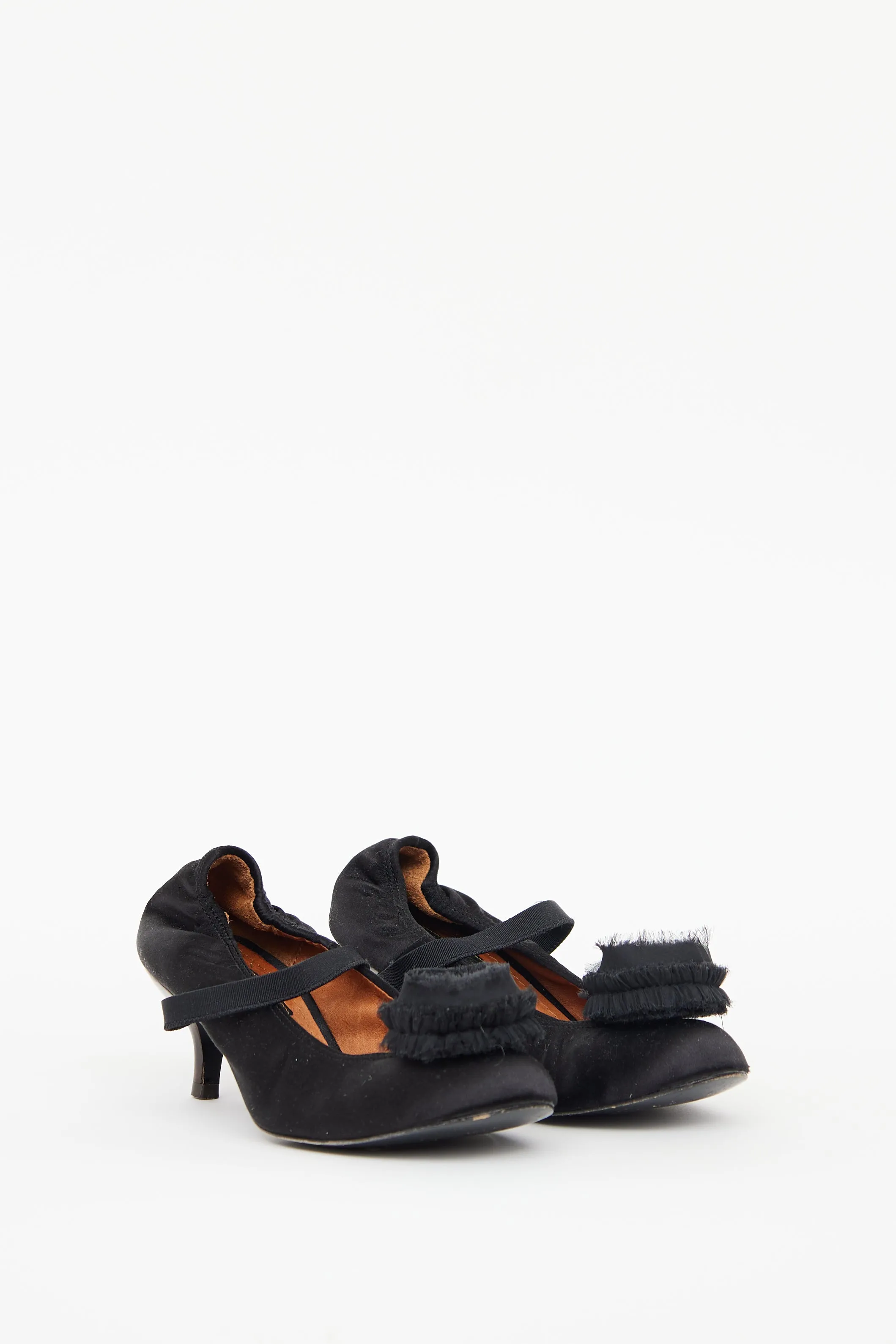 Black Flower Ballerina Heel