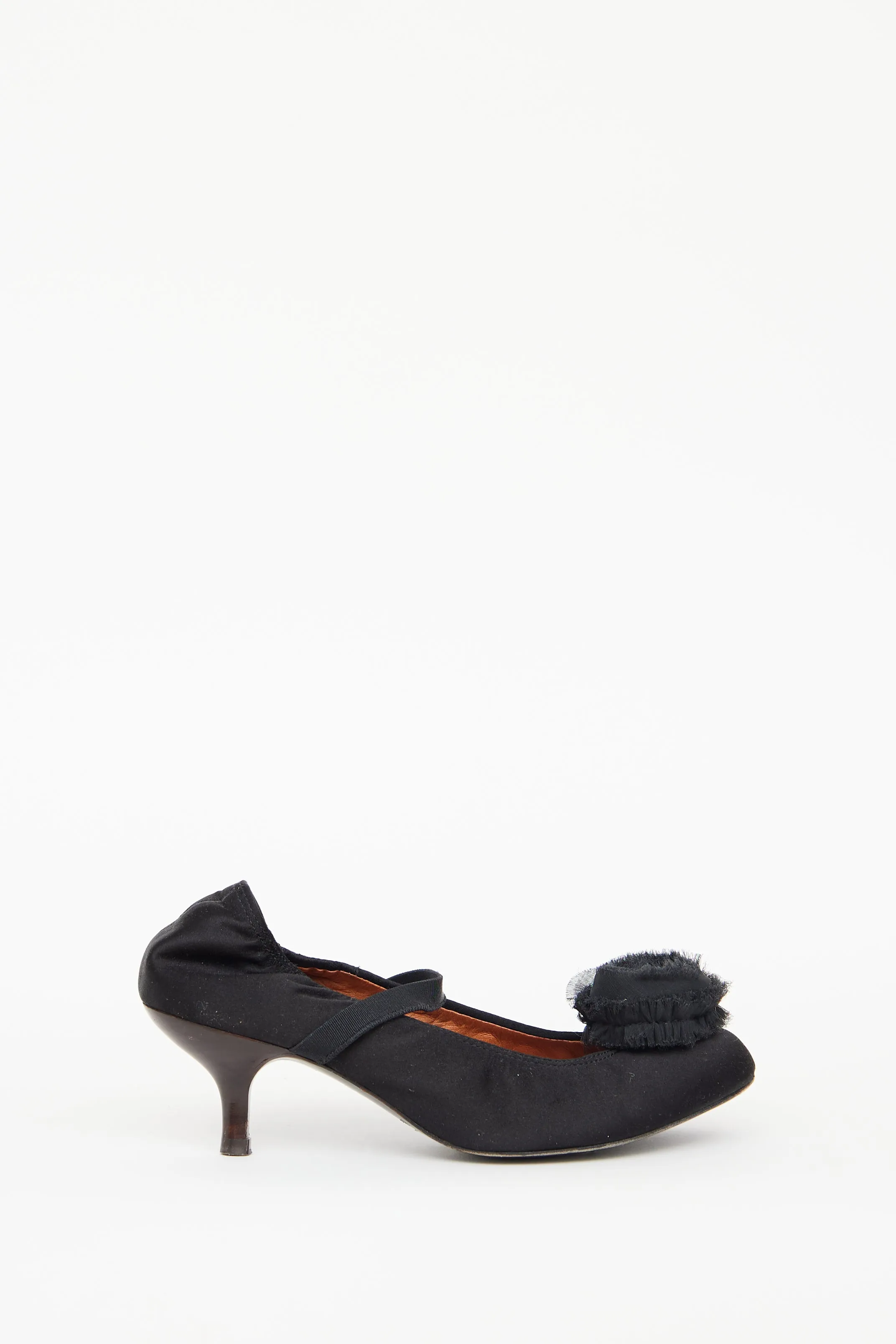 Black Flower Ballerina Heel