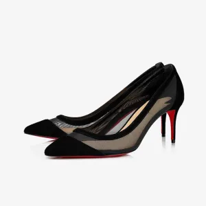 Black Suede Heel Pump
