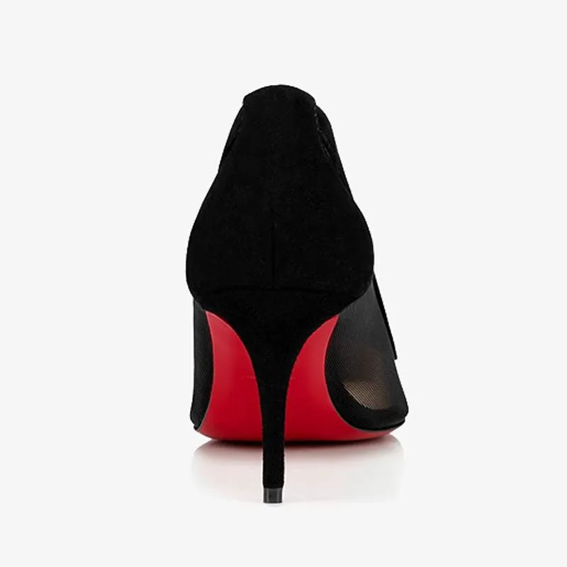 Black Suede Heel Pump