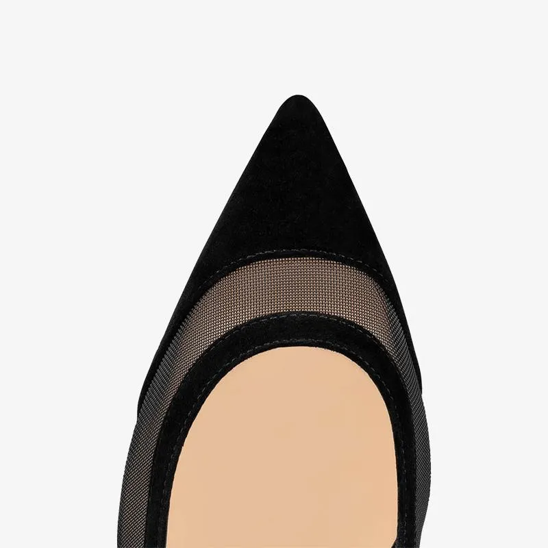 Black Suede Heel Pump