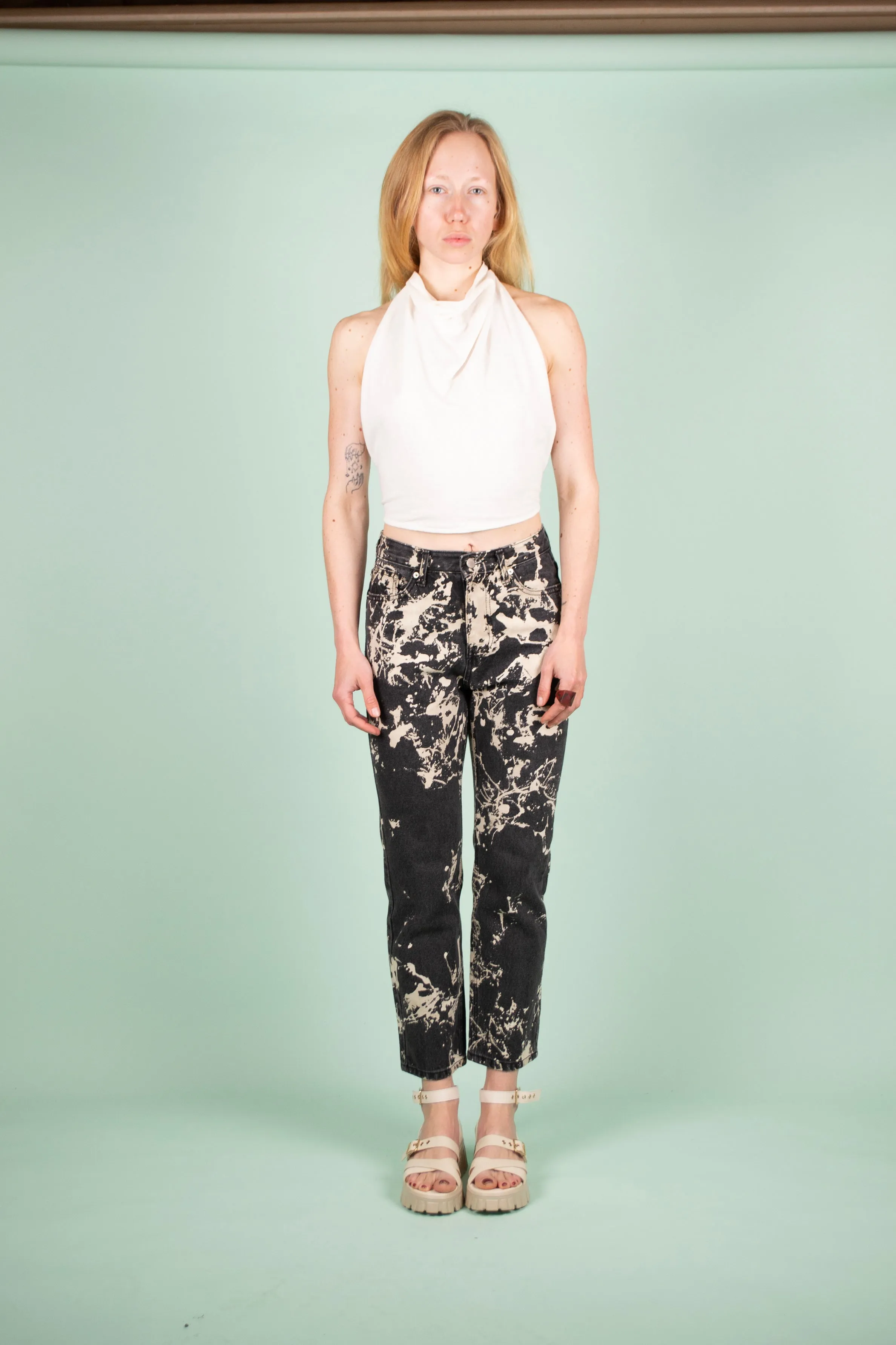 Bleach/Reverse Mixed Tie-Dye Jeans Maximum Fade