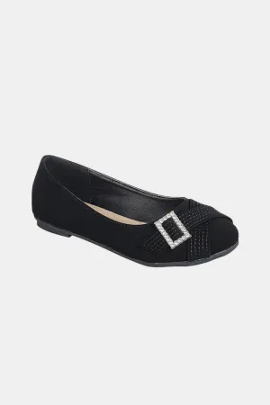 Blue Zone Planet |  Forever Link Slip On Rhinestone Buckle Ballet Flats