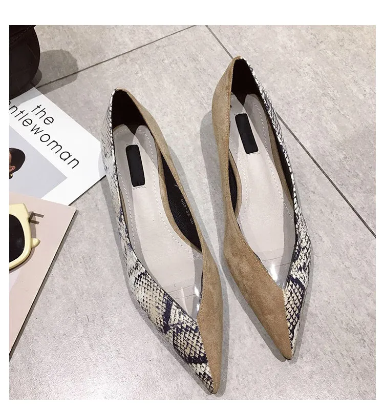 BOOPDO DESIGN POINTED KITTEN HEEL IN MIXED ANIMAL PRINT