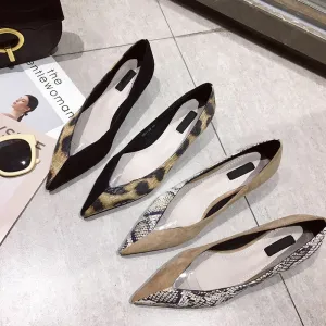 BOOPDO DESIGN POINTED KITTEN HEEL IN MIXED ANIMAL PRINT