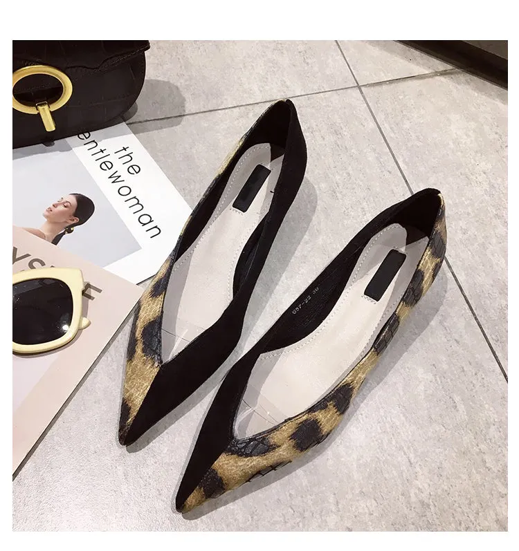 BOOPDO DESIGN POINTED KITTEN HEEL IN MIXED ANIMAL PRINT