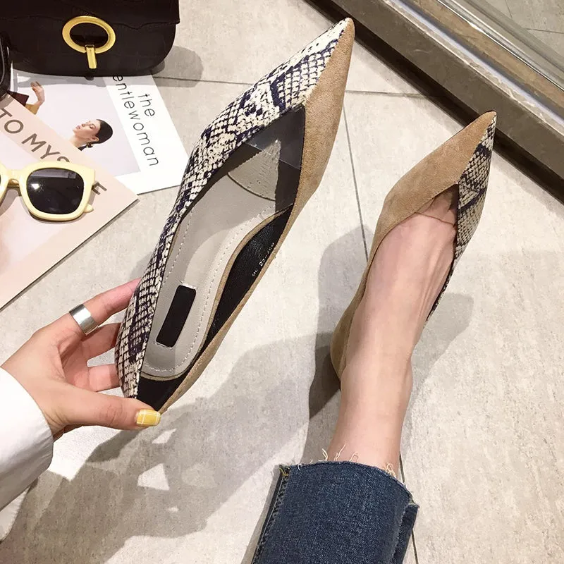 BOOPDO DESIGN POINTED KITTEN HEEL IN MIXED ANIMAL PRINT