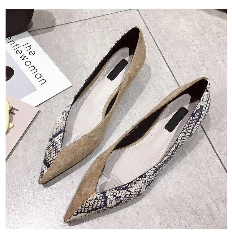 BOOPDO DESIGN POINTED KITTEN HEEL IN MIXED ANIMAL PRINT