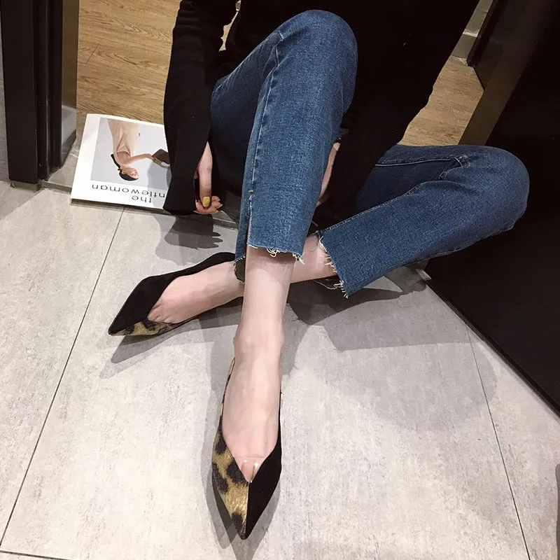 BOOPDO DESIGN POINTED KITTEN HEEL IN MIXED ANIMAL PRINT