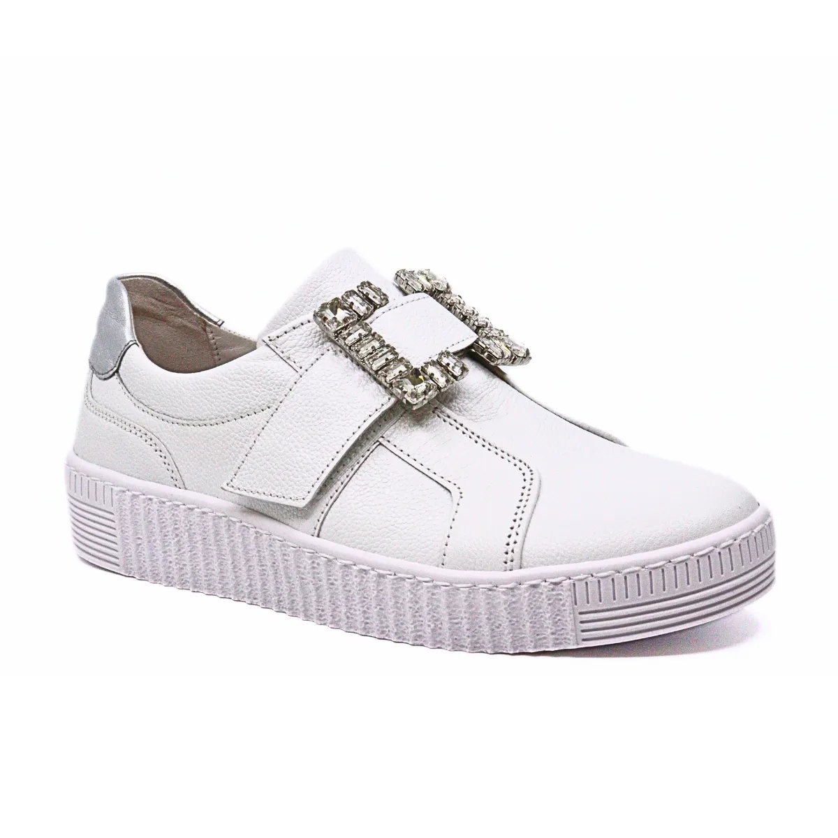 Brilliant Sneaker White Pebbled Leather