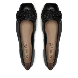 Caprice Women's 9-22105-42 Leather Slip-On Ballet Shoes Black Deer