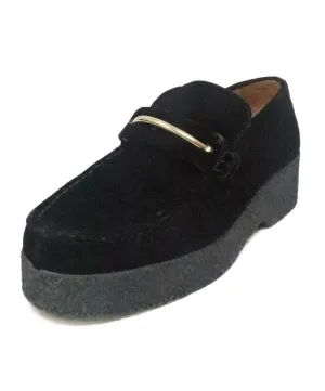 Celine Black Velvet Platform Loafers sz 8
