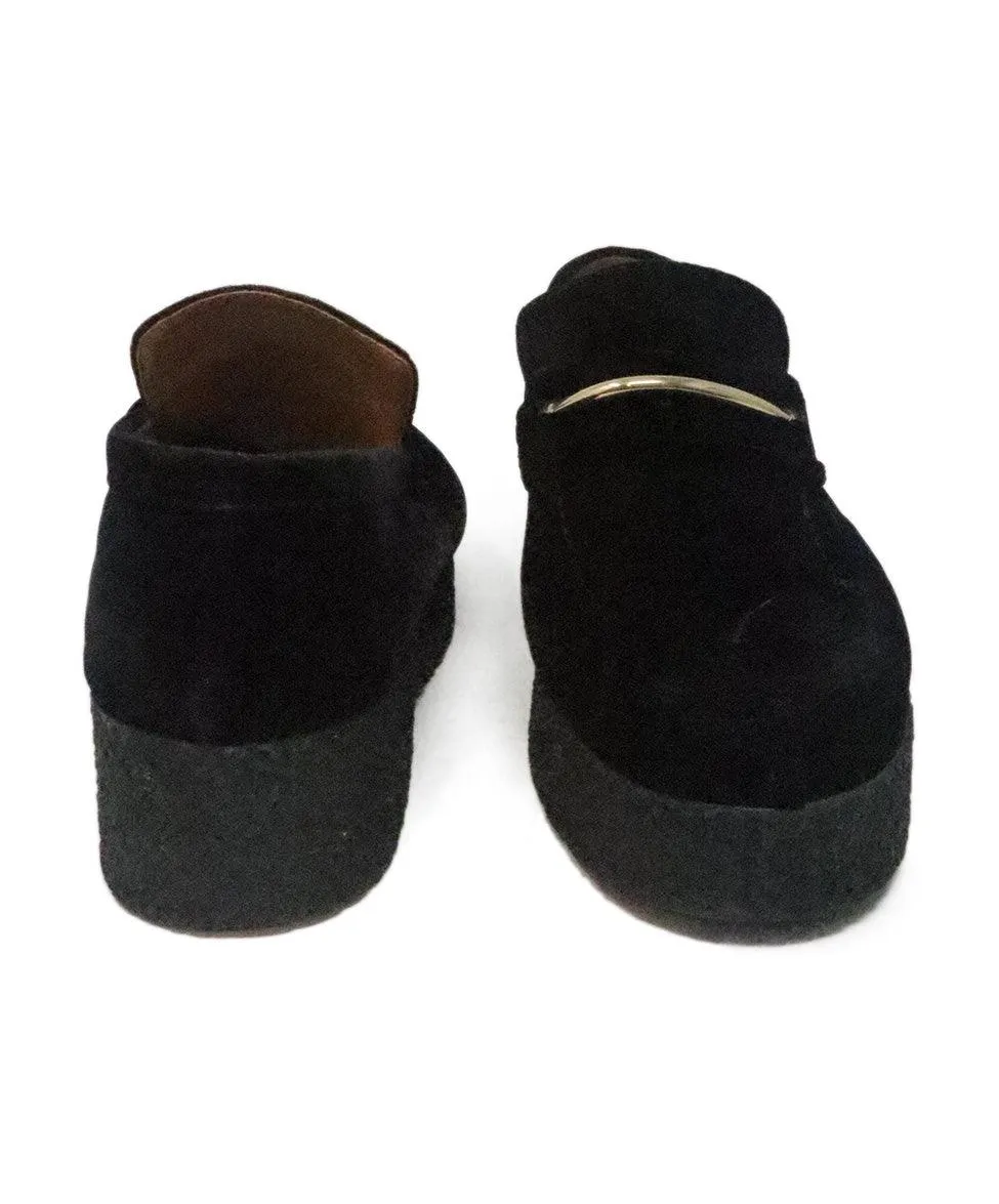 Celine Black Velvet Platform Loafers sz 8