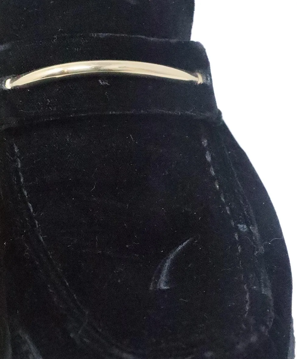 Celine Black Velvet Platform Loafers sz 8