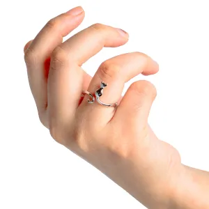 Chokore Sterling Silver Cute Kitten Ring