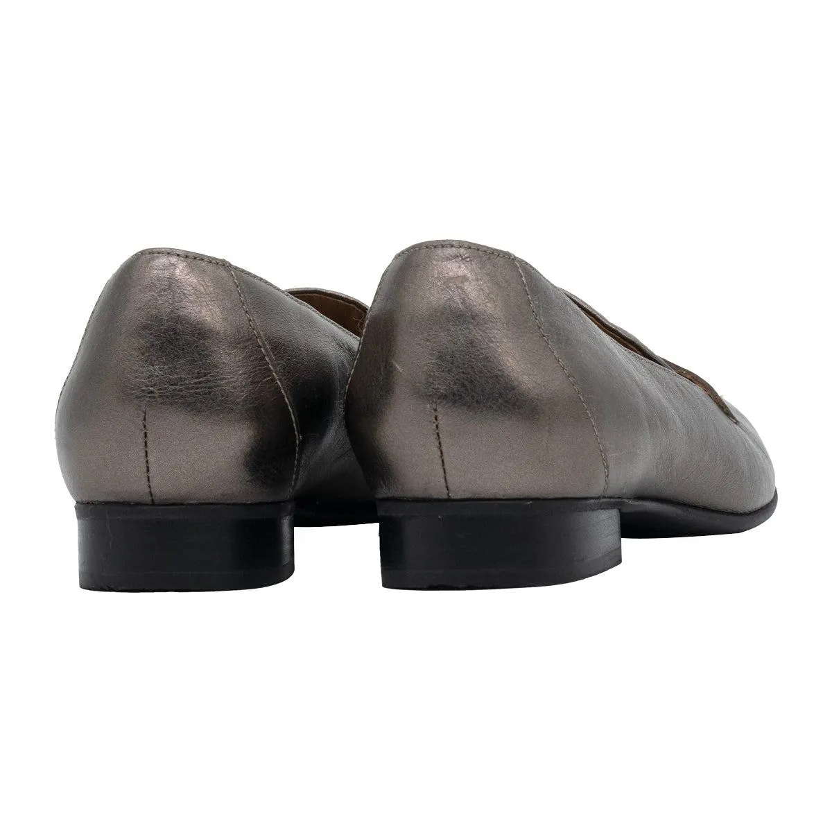 Clarks Unstructured By Blush Go Loafers Leather Silver Colour For Women