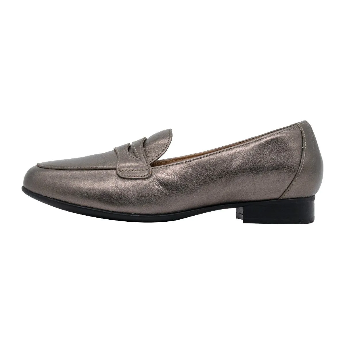 Clarks Unstructured By Blush Go Loafers Leather Silver Colour For Women