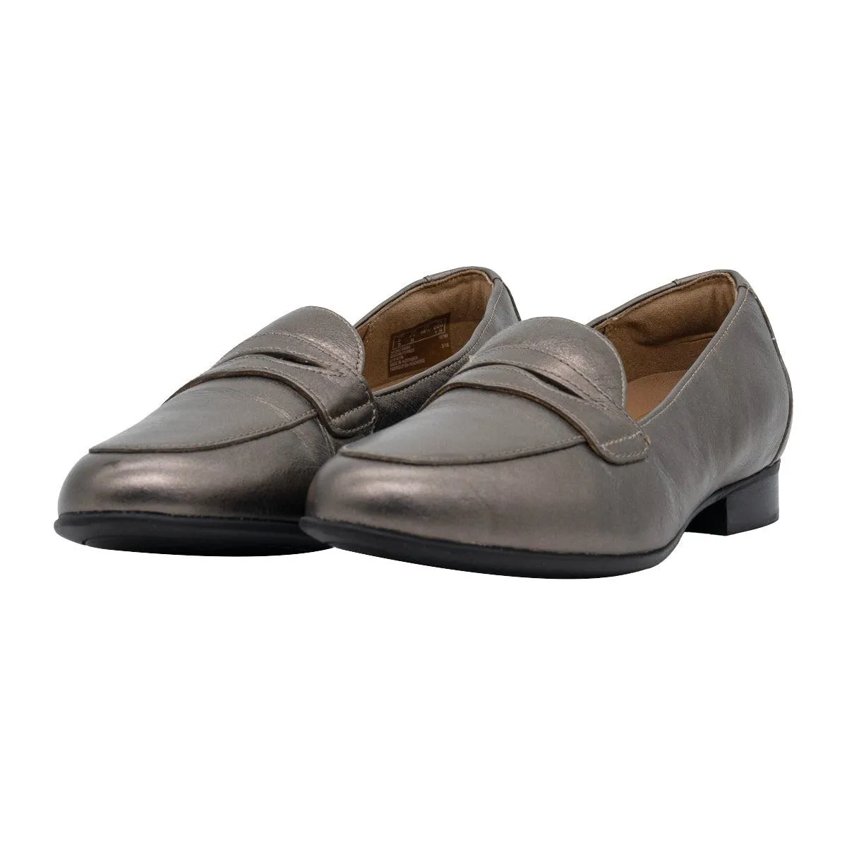 Clarks Unstructured By Blush Go Loafers Leather Silver Colour For Women