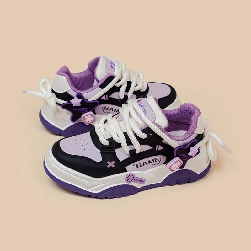 *CLEARANCE* Purple Power Gamer Bunny Chunky Sneakers - Women's