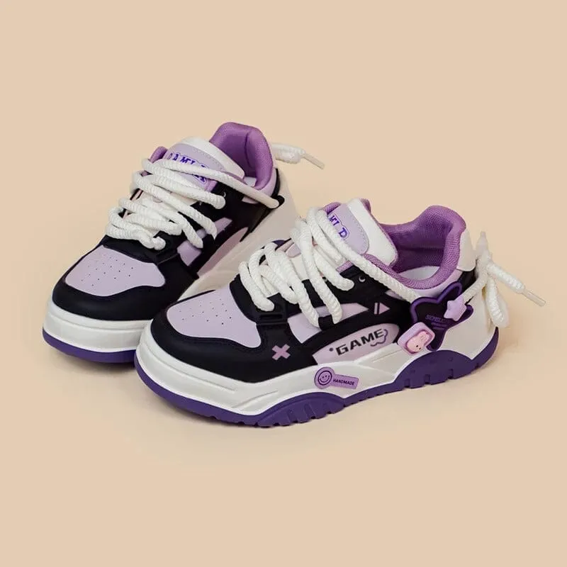 *CLEARANCE* Purple Power Gamer Bunny Chunky Sneakers - Women's