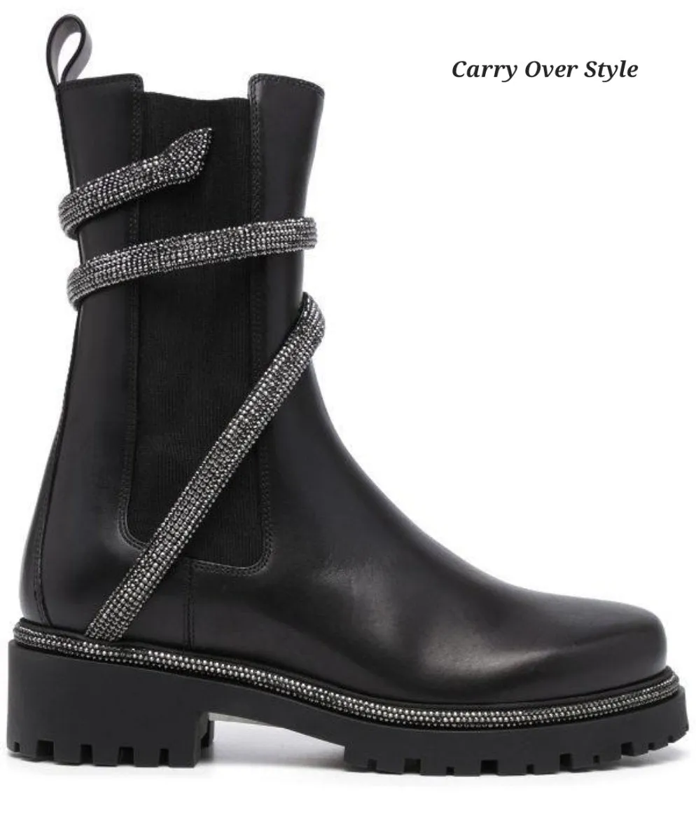 Cleo Combat Black Biker Boots( carryover style)
