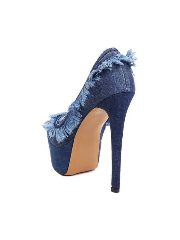 Denim Platform Stiletto&Pumps