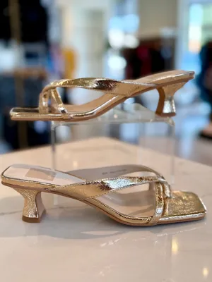 Dobrev Gold Kitten Heel Sandal
